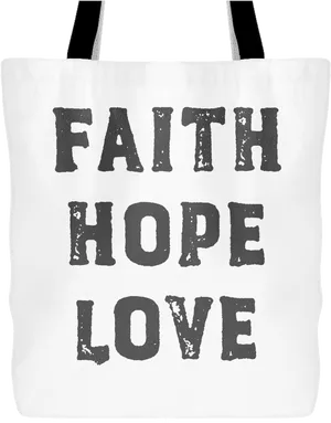 Faith Hope Love Tote Bag PNG Image