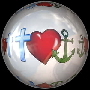 Faith Love Hope Symbols Sphere PNG image with transparent background