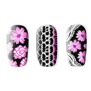 Fake Nails With Lace Design Png Joa PNG Image