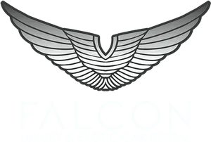 Falcon Wings Logo Luxury Car Rental PNG Image