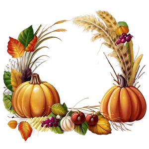 Fall Harvest Thanksgiving Border Png Der PNG Image