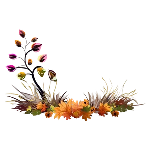 Fall Landscape Flowers Png Lic PNG Image