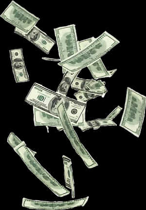 Falling Dollar Bills Illustration PNG