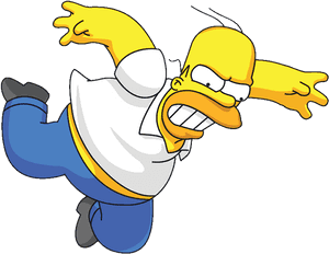 Falling Homer , Png Download - Simpsons Homer Vs Giant Chicken, Transparent Png PNG image with transparent background