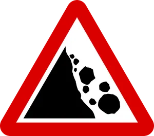 Falling Rocks Traffic Sign PNG Image