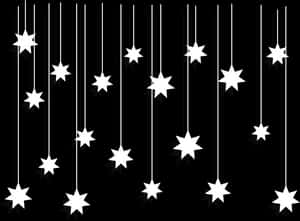Falling Stars Black Background PNG