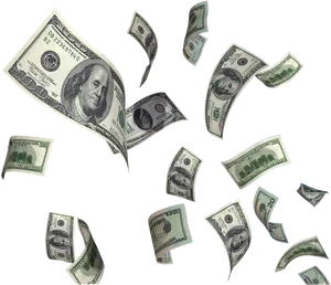 Falling U S Dollar Bills PNG Image