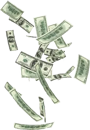 Falling_ U S_ Dollar_ Bills_ Illustration.png PNG Image