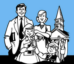 Family Church Illustration PNG with transparent background