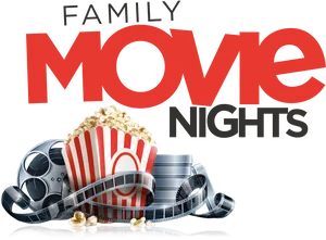 Family Movie Nights Popcorn Clipart PNG Image