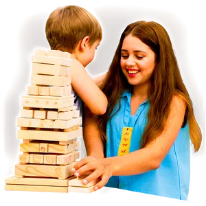 Family Playing Jenga Png 06112024 PNG Image