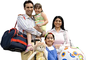 Family Ready For Vacation PNG Image