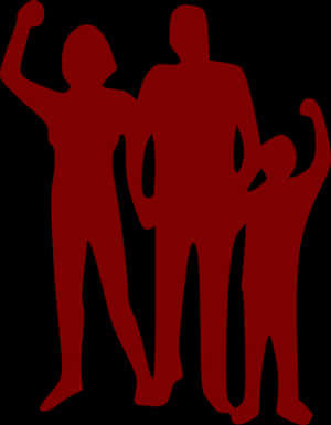 Family Silhouette Celebration PNG image with transparent background