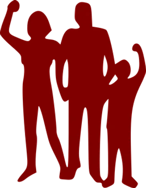 Family Silhouette Celebration PNG Image