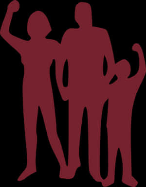 Family Silhouette Celebration PNG image with transparent background