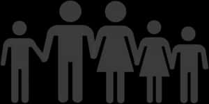 Family Silhouette Graphic PNG image with transparent background