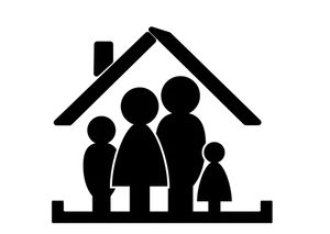 Family Silhouette Vector PNG Image