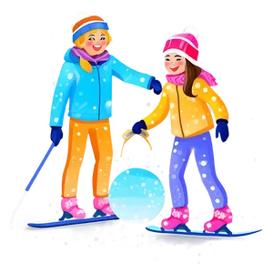 Family Winter Fun Clipart Png 06262024 PNG Image