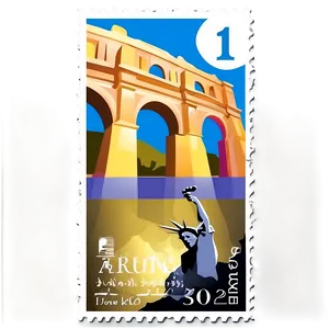 Famous Landmarks Postage Stamp Png Eux PNG Image