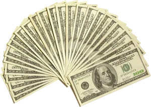 Fanof100 Dollar Bills PNG Image