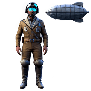 Fantasy Airship Pilot PNG 06252024 PNG with transparent background