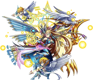 Fantasy Angelic Warriors Artwork PNG Image