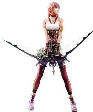 Fantasy Archer Warrior Girl PNG Image