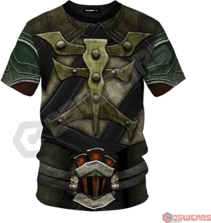 Fantasy Armor T Shirt Design PNG Image