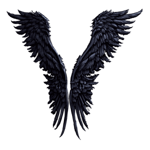 Fantasy Black Angelic Wings PNG 06232024 PNG with transparent background