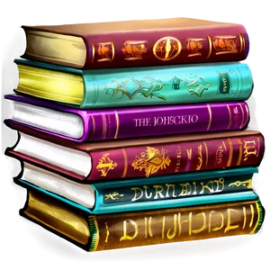 Fantasy Books Pile Png Foq PNG Image