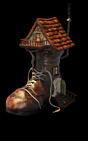 Fantasy Boot House Illustration PNG image with transparent background