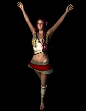 Fantasy Character Celebration Pose PNG image with transparent background