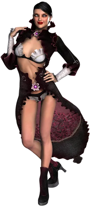 Fantasy Characterin Elaborate Costume PNG Image