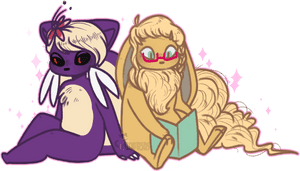 Fantasy Creature Friends Illustration PNG image with transparent background