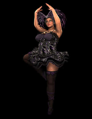Fantasy Dancerin Purple Costume PNG image with transparent background