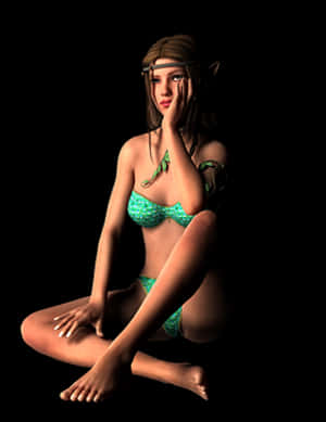 Fantasy_ Elf_ Female_ Posing PNG image with transparent background