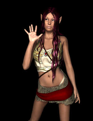 Fantasy_ Elf_ Girl_ Gesture PNG image with transparent background