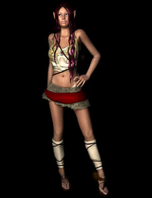 Fantasy_ Elf_ Girl_ Render PNG image with transparent background