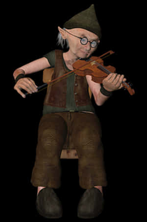 Fantasy Elf Playing Violin PNG image with transparent background