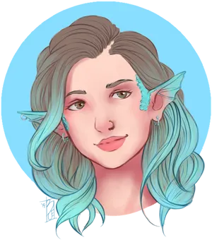 Fantasy_ Elf_ Portrait PNG Image