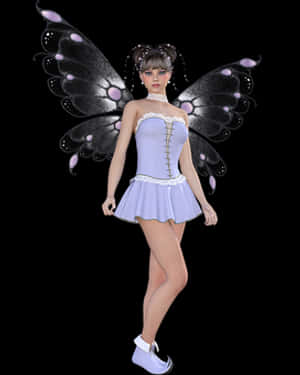 Fantasy Fairyin Purple Dress PNG
