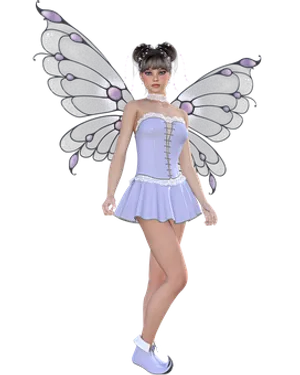 Fantasy Fairyin Purple Dress PNG Image