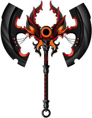 Fantasy Flame Axe PNG Image