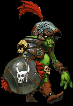 Goblin Armor Shield Skulls Helmet Green - Goblin D&d, HD Png Download PNG