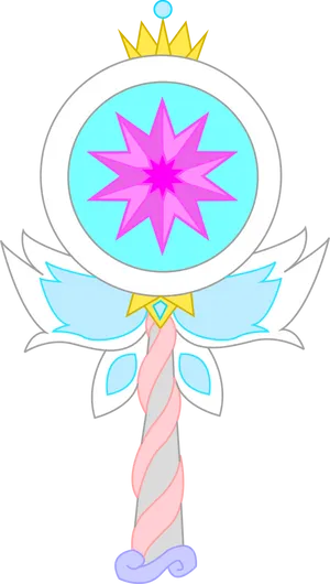 Fantasy Magical Wand Illustration PNG Image