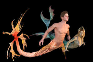 Fantasy_ Mermaid_ Couple_ Artwork PNG image with transparent background