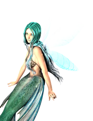 Fantasy_ Mermaid_with_ Wings PNG Image