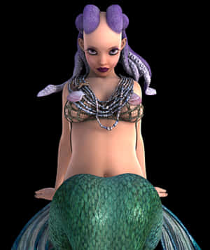Fantasy Mermaid3 D Rendering PNG image with transparent background