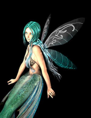 Fantasy_ Mermaid_with_ Wings PNG image with transparent background