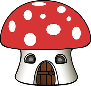 Fantasy Mushroom House Illustration PNG Image